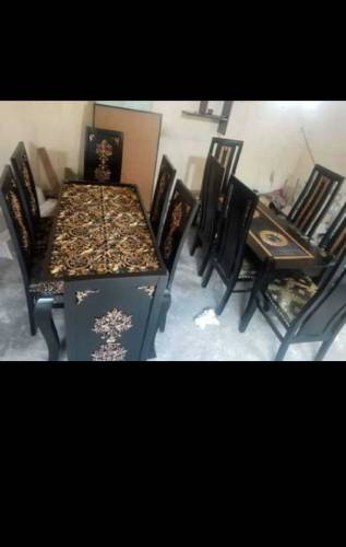 Dining table with 6 chairs 8mm glass 