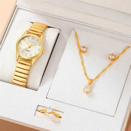 6 pcs women jewelry set with watch