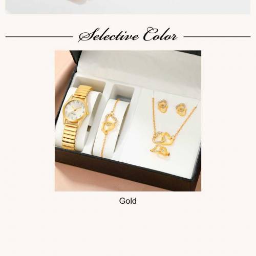 6 pcs women jewelry set with watch