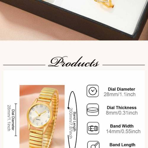 6 pcs women jewelry set with watch