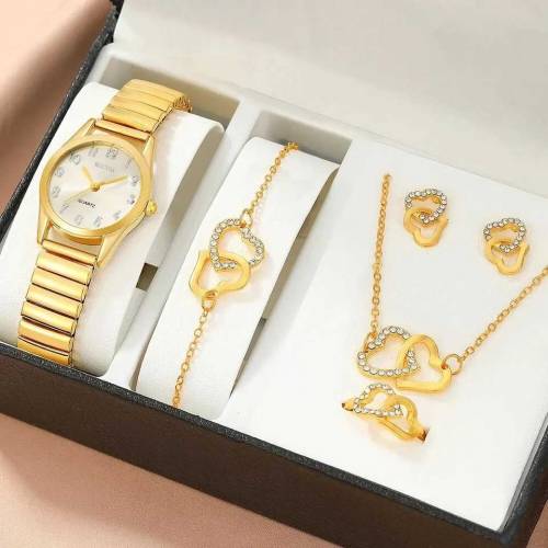 6 pcs women jewelry set with watch