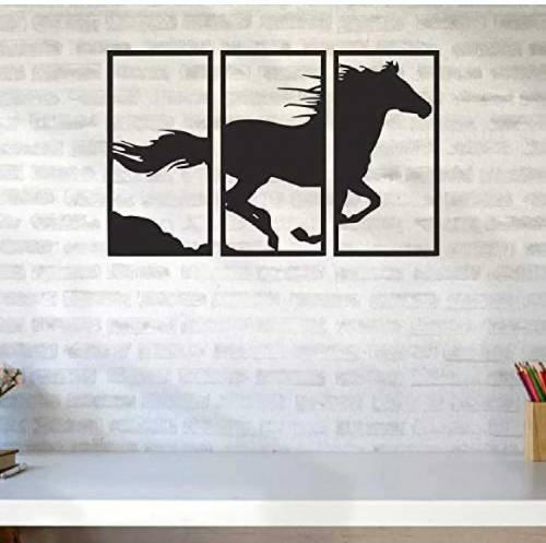 Three panel horse frame wall decor