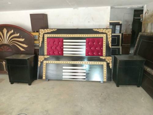 double bed and tow side table 