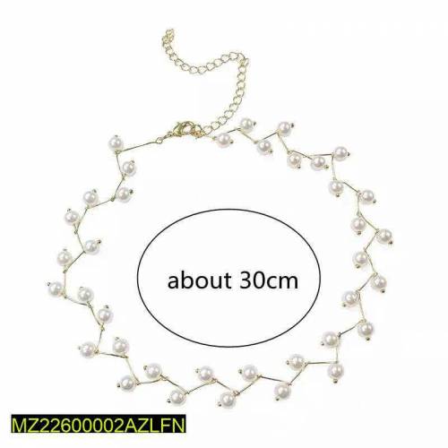 1 PC alloy gold plated pearl stone choker