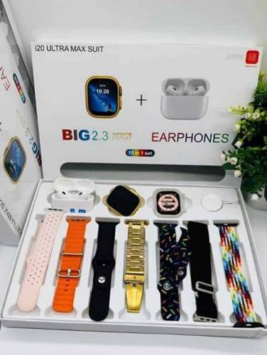 *👑CWC👑*I20 ULTRA MAX SUIT 10 in 1Contents:Watch screen protector White