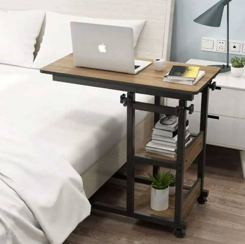Wooden Adjustable Laptop Side Table For Sofa And Bed 