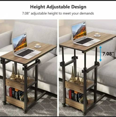 Wooden Adjustable Laptop Side Table For Sofa And Bed 