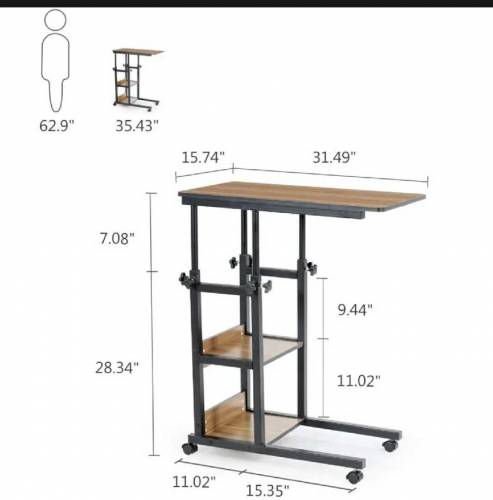 Wooden Adjustable Laptop Side Table For Sofa And Bed 
