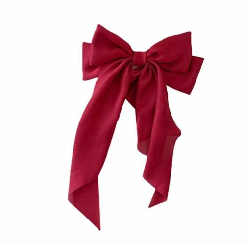 Elegant Bow Ribbon Hair Clip Fashion Simple Solid Satin Spring Clip Ha