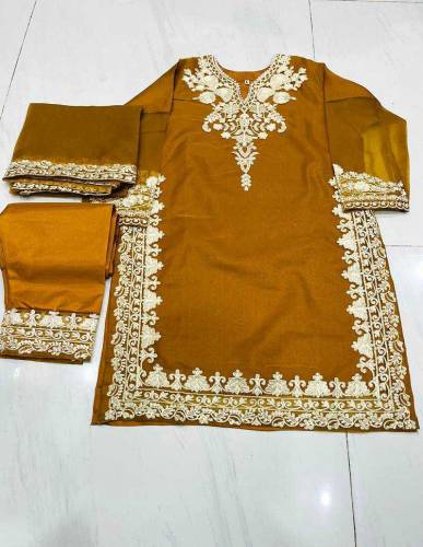 3pcs stitched embroided organza suit for woman 