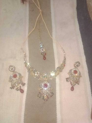 bridal heavy zircon and stone set 