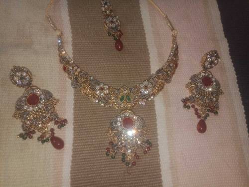 bridal heavy zircon and stone set 