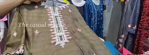 Woman embroided lawn two piece 