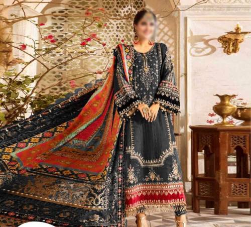 Maria B Chiffon Fancy  Unstitched three piece suit 