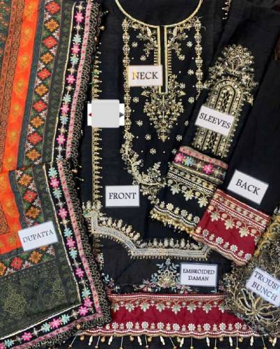 Maria B Chiffon Fancy  Unstitched three piece suit 