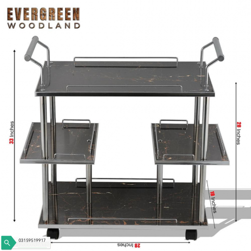 Wood and Iron Tea Trolley & Wooden Tea Trolley 