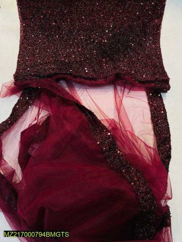 Women's Unstitched Shimmer Net Saree