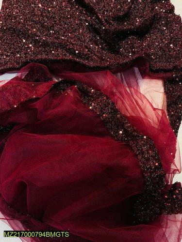 Women's Unstitched Shimmer Net Saree