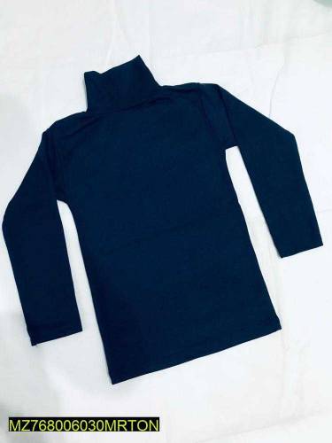 1pc boys stitched plain High neck
