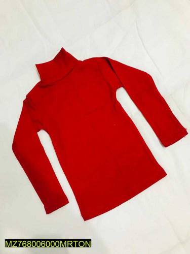 1pc boys stitched plain High neck