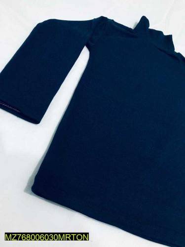 1pc boys stitched plain High neck