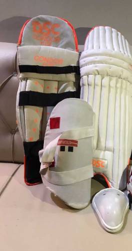 Cricket Pads, Typaid and Gloves 