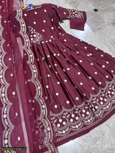 •  Fabric: Shamoze Silk•  Product Type: Fancy Stitched Maxi•  Pattern: