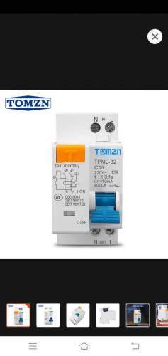 tomzn RCBO 63 amp current breaker with over and short circuit leakage 