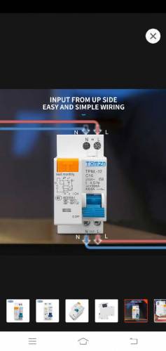 tomzn RCBO 63 amp current breaker with over and short circuit leakage 
