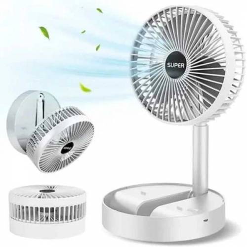 Folding Telescopic Floor Fan 3 Gears Summer Silent Desktop Retractable