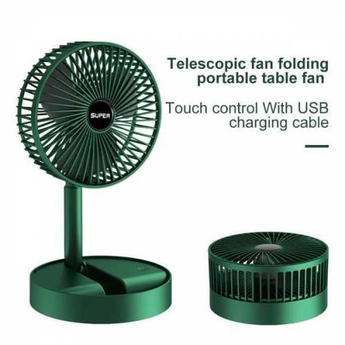 Folding Telescopic Floor Fan 3 Gears Summer Silent Desktop Retractable