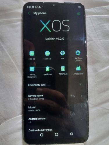 Infinix hot 9 play 4GB 64GB 6000 mAh battery