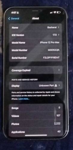 Iphone 12 pro max 512gb PTA Approved 