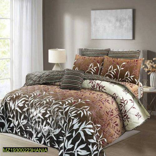 7 pcs cotton printed king size Bed 
