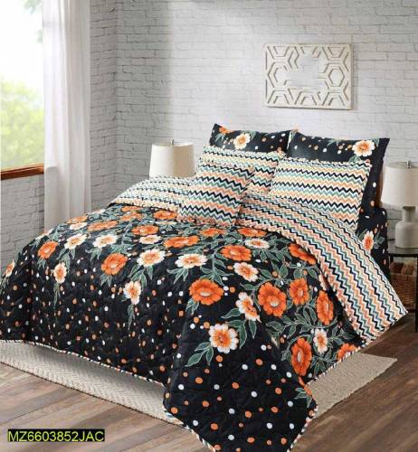 7 pcs cotton printed king size Bed 