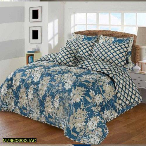 7 pcs cotton printed king size Bed 
