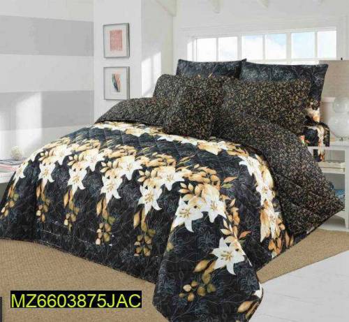 7 pcs cotton printed king size Bed 
