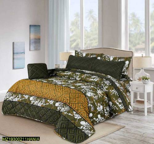 7 pcs cotton printed king size Bed 