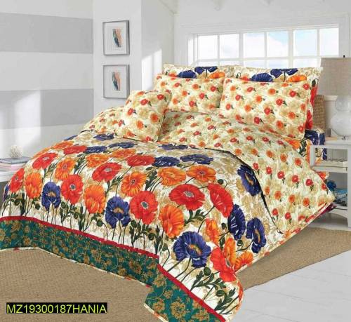7 pcs cotton printed king size Bed 