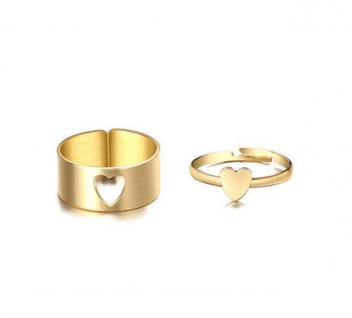 2 piece heart rings