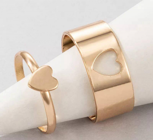 2 piece heart rings