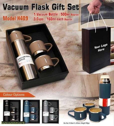 Flask water bottle with cups 
