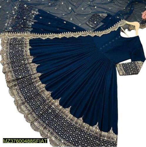 : 3 Pcs Women's Stitched Fancy Shamoz Silk Embroidered M