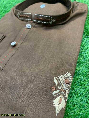 •  Gender: Men•  Fabric: Wash And Wear•  Pattern: Embroidered•  Neck T