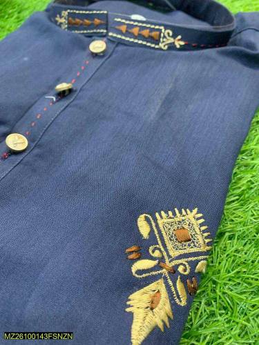 •  Gender: Men•  Fabric: Wash And Wear•  Pattern: Embroidered•  Neck T