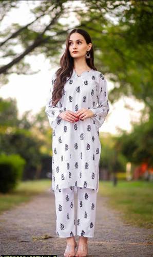 Women Stitched Suit Linen, 2 pcs 