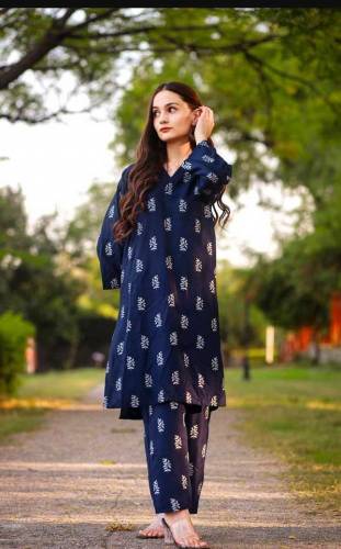 Women Stitched Suit Linen, 2 pcs 