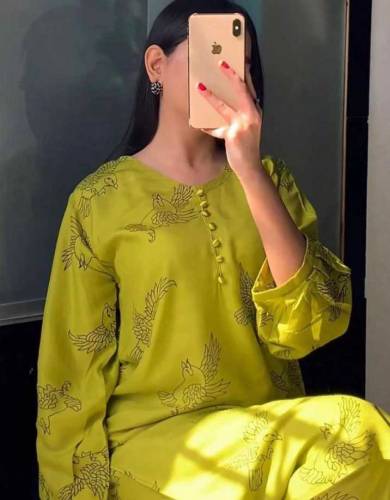 Women Stitched Suit Linen, 2 pcs 