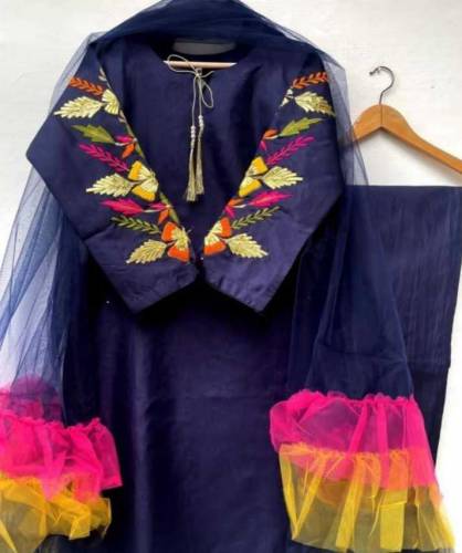 Women Stitched Suit Silk, 3 pcs 