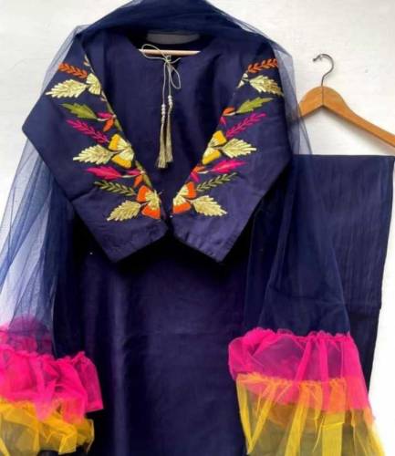 Women Stitched Suit Silk, 3 pcs 